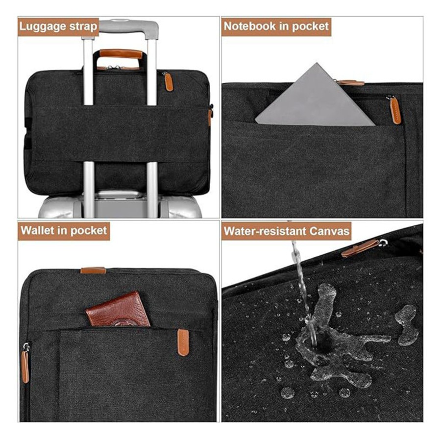 Nevenka Laptop Messenger Bag 17 Inch Laptop Backpack Water Resistant 3 in 1 Convertible Laptop Briefcases-Dark Gray