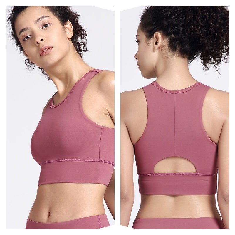 Workout Sports Bras for Women High Impact Tank Sporty Running Solid  Comfortable for Large Bust Push Up Wireless Gym Pink : : Clothing,  Shoes & Accessories