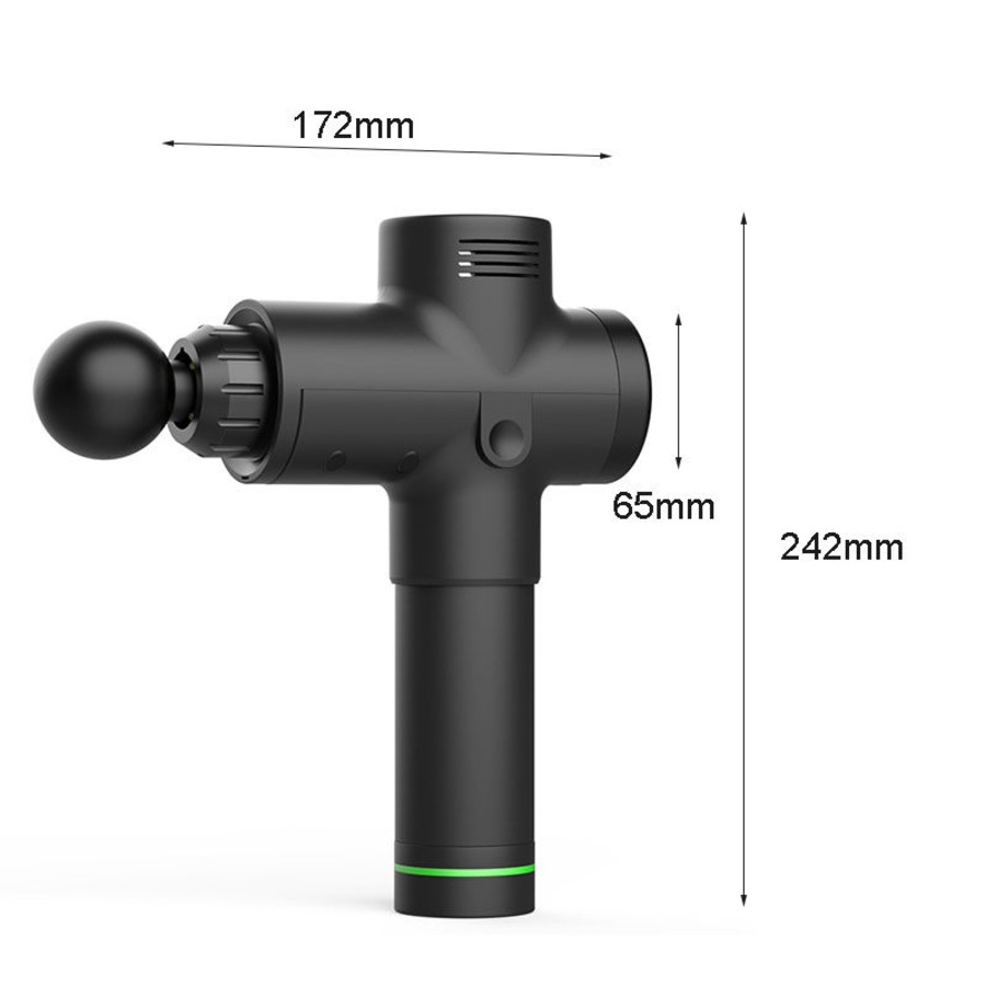 Nevenka Massage Gun 3 Speeds & 4 Interchangeable Heads for Relieve Sore-Carbon