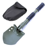 Nevenka Military Folding Shovel Survival Camping Snow Shovel Adjustable Angle with Shovel Bag-ArmyGreen