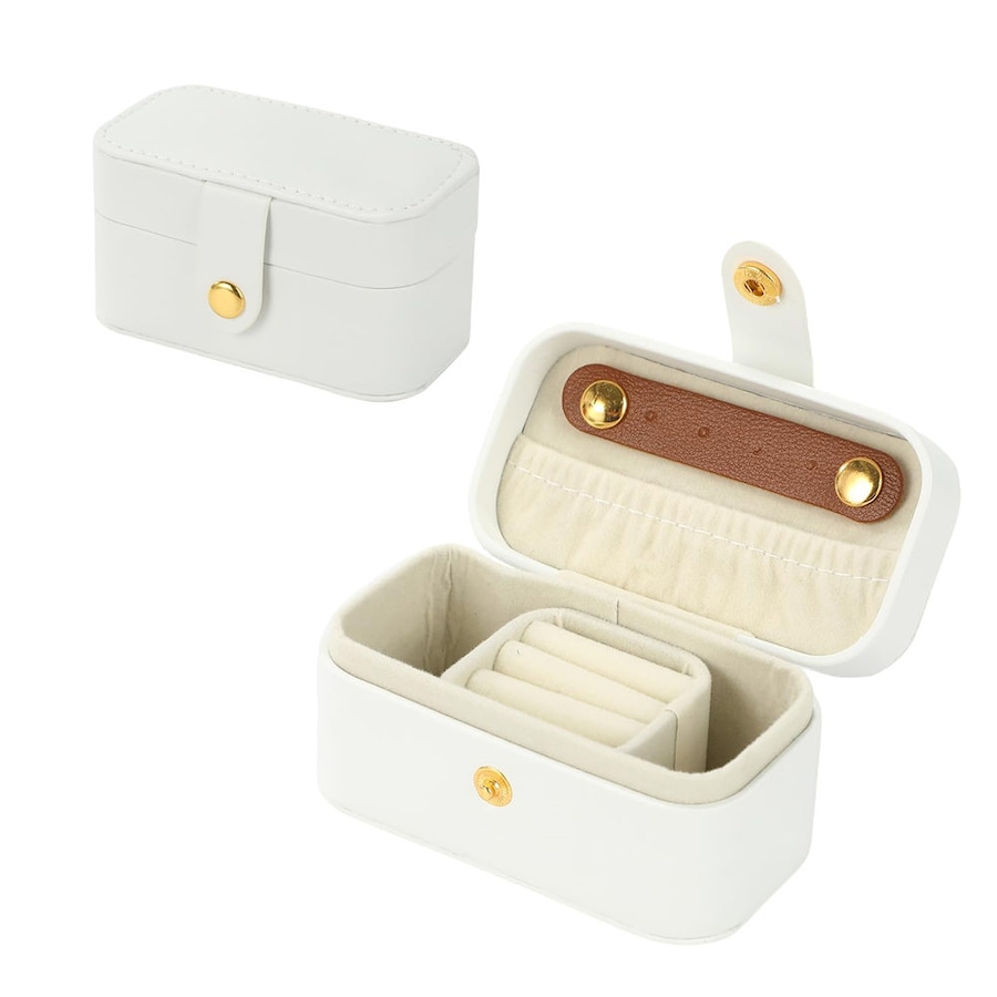 Nevenka Mini Travel Jewelry Organizer Box for Women-White