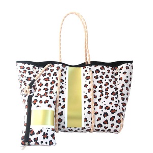 Nevenka Neoprene Tote Bag with Small Zipper Bag for Women Beach Traveling-18