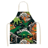 Nevenka Parent-child Dinosaur Print Apron for Cooking Gardening-A2