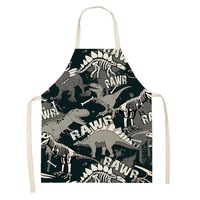 Nevenka Parent-child Dinosaur Print Apron for Cooking Gardening-A8