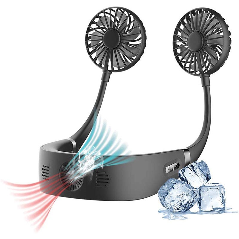 Buy Nevenka Personal Air Conditioner Neck Fan Builtin Cooling Chip 360 Free RotationBlack MyDeal