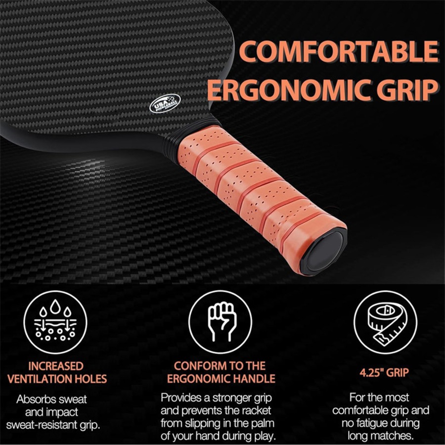 Nevenka Pickleball Paddle Edgeless Style 3K Raw Carbon Fiber Surface CFS High Grit Spin 16MM Polypropylene Honeycomb Core