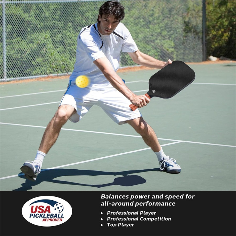 Nevenka Pickleball Paddle Edgeless Style 3K Raw Carbon Fiber Surface CFS High Grit Spin 16MM Polypropylene Honeycomb Core