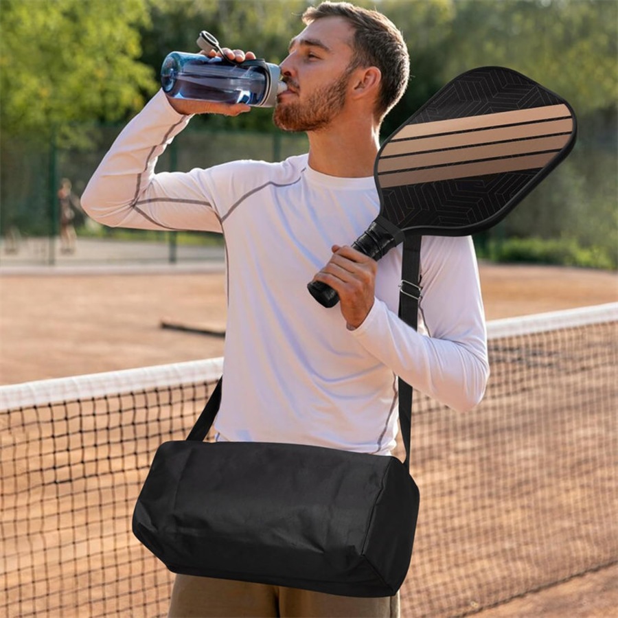 Nevenka Pickleball Paddles Set of 2 Fiberglass Surface PP Honeycomb Core Pickleball Racket with 4 Balls 1 Bag-BlackGold