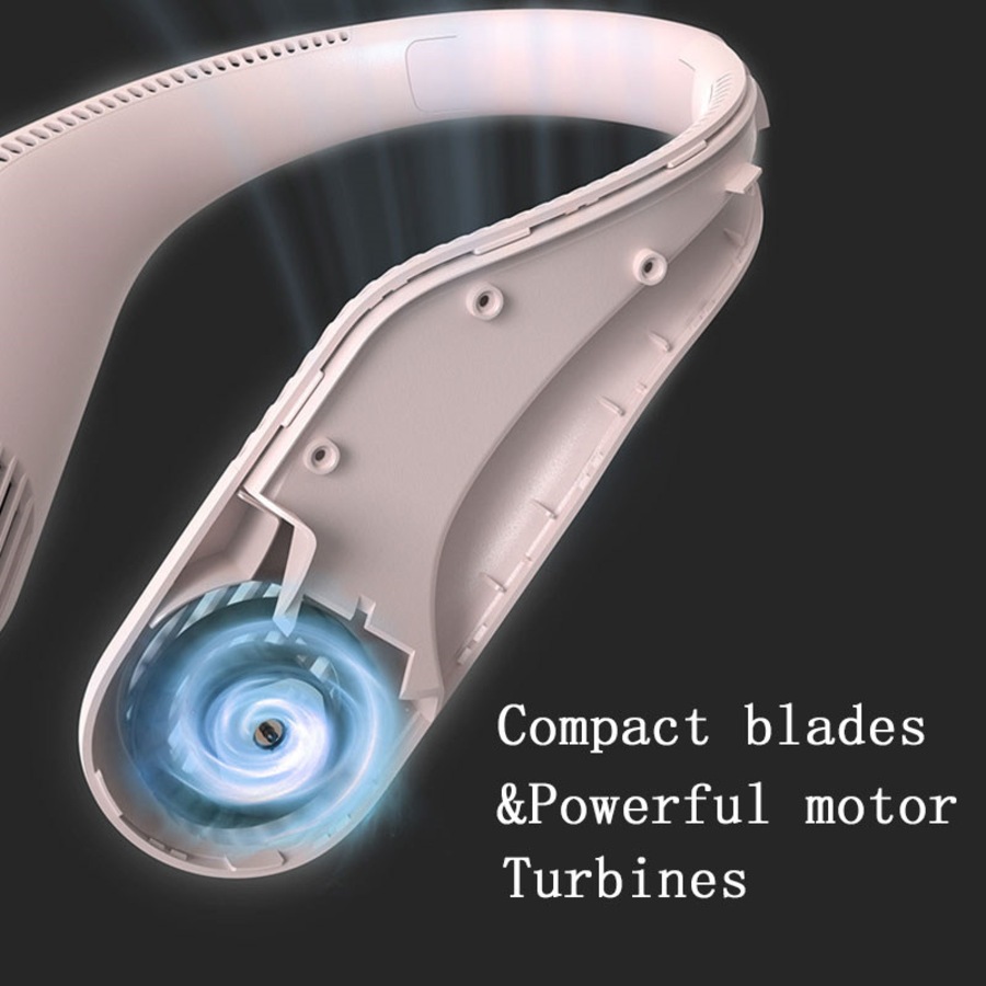 Nevenka Portable Neck Fan USB Rechargeable with 360 Cooling 3 Wind Speed-Pink