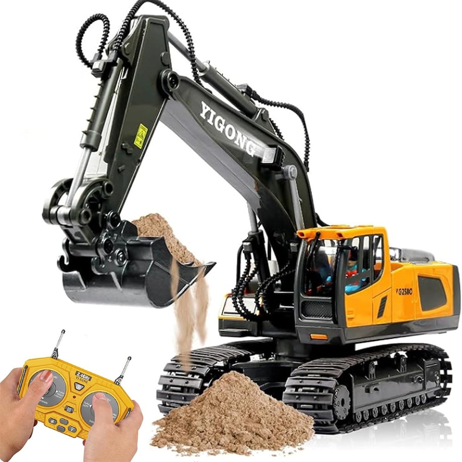 Nevenka Remote Control Excavator 1:20 RC Digger Toy with Sound Light 2 Batteries