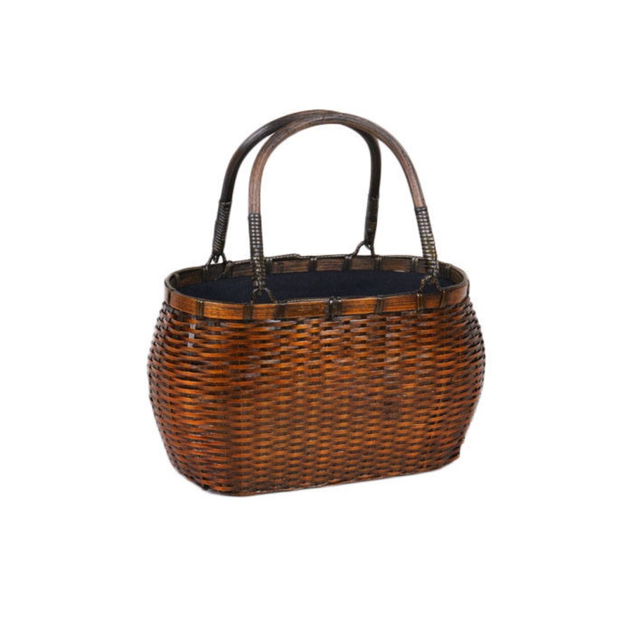 Nevenka Retro Weave Womens Bamboo Handbag Handmade Large Tote Bag Wicker Basket Bag-Waist Drum Bag
