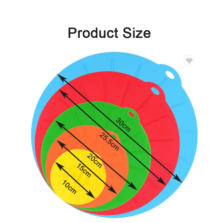Nevenka Set of 5 Silicone Stretch Lids Keep Fresh Cover for Food Reusable Heat Resistant