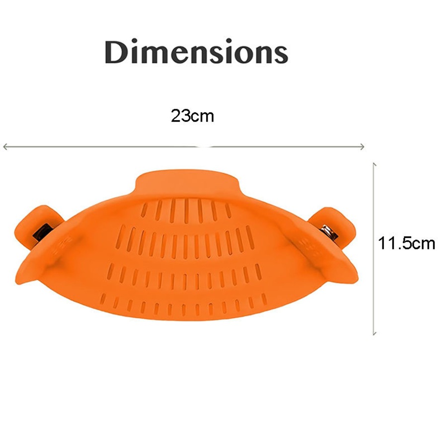 Nevenka Silicone Pasta Strainer Clip-On for Pots and Pans Heat Resistant Colander-Orange
