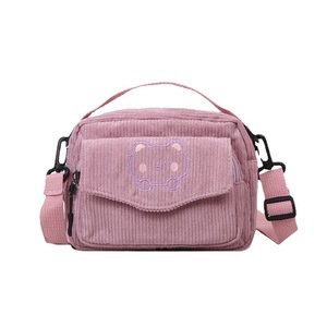 Nevenka Small Cute Corduroy Crossbody Bag Mini Kawaii Purse-Pink
