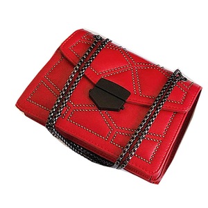 Nevenka Small Shoulder Chain Bag Ladies Square Crossbody Bag-Red
