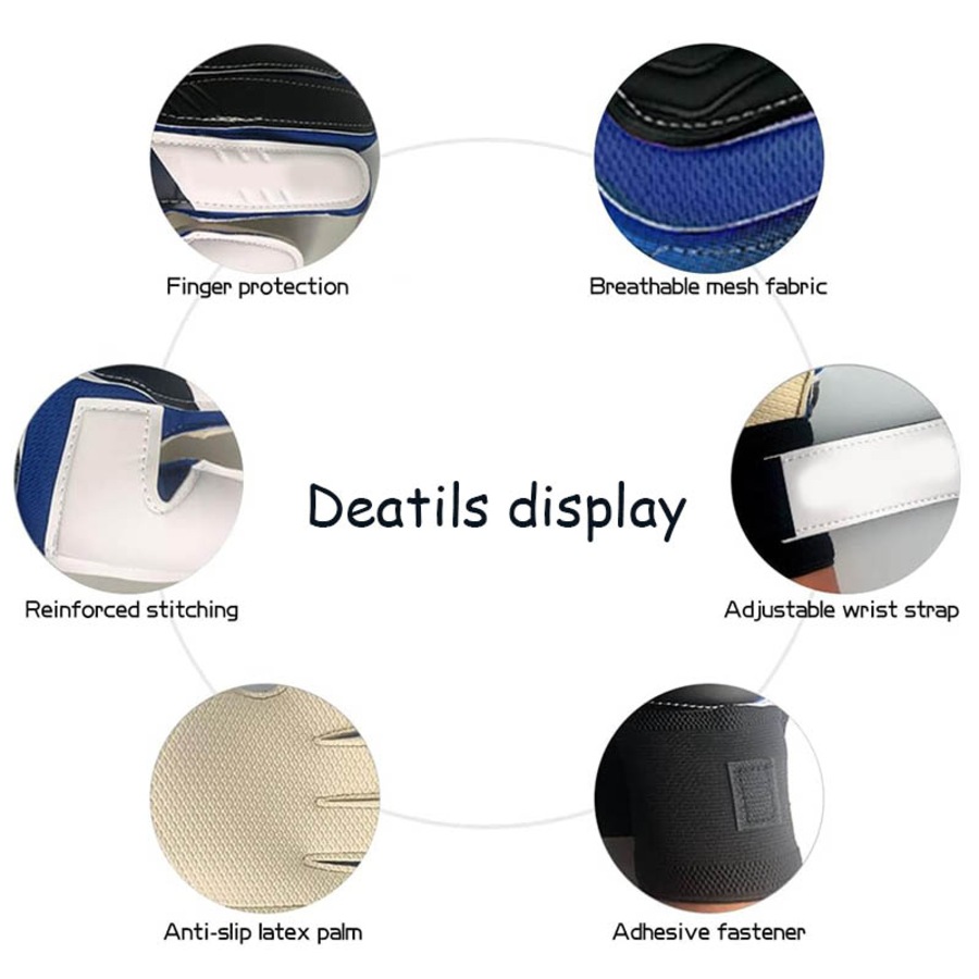 Nevenka Soccer Goalkeeper Gloves Strong Grip Adjustable Wrist Strap for Adult-Red