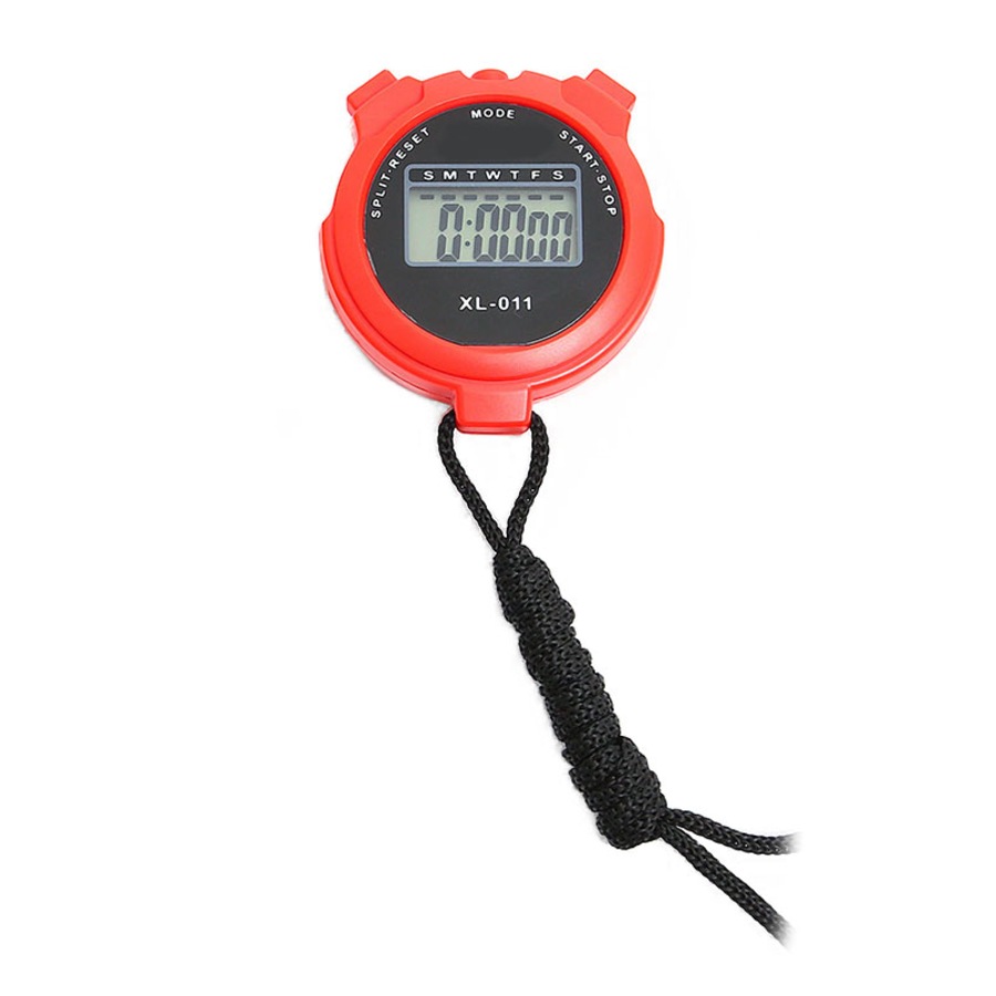 Nevenka Stopwatch Sport Timer Shockproof Large Screen Digital with Lanyard-Red