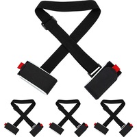 Nevenka Strong and Thick Ski Straps 4 Packs with Cushioned Fastener Tape Strap Loop for Adults-A
