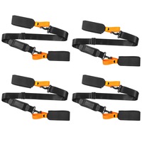 Nevenka Strong and Thick Ski Straps 4 Packs with Cushioned Fastener Tape Strap Loop for Adults-D Orange