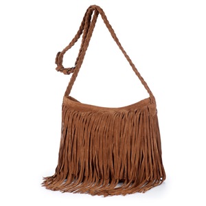 Nevenka Suede Tassel Messenger Bag Women Hobo Shoulder Bags-Brown