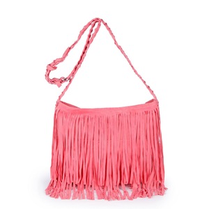 Nevenka Suede Tassel Messenger Bag Women Hobo Shoulder Bags-Pink