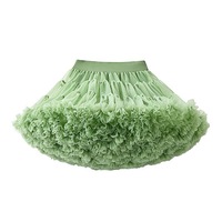 Nevenka Toddler Girls Layered Tutu Skirt Solid Color Mesh Princess Ballet Dance Dress-Green