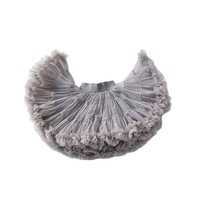 Nevenka Toddler Girls Layered Tutu Skirt Solid Color Mesh Princess Ballet Dance Dress-LightGrey