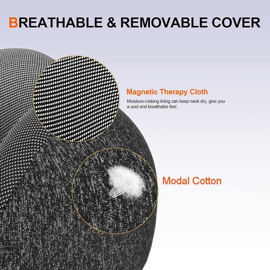 Nevenka Travel Neck Pillow with Hood Memory Foam for Neck Support-Cotton-Light Grey