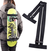 Nevenka Universal Adjustable Shoulders Carry Strap for Skateboard Longboard-Black