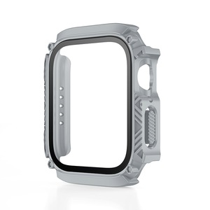 Nevenka Waterproof iWatch Case PC Screen Protector for Apple Watch Series 7/8-Grey