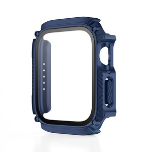 Nevenka Waterproof iWatch Case PC Screen Protector for Apple Watch Series 7/8-MidnightBlue