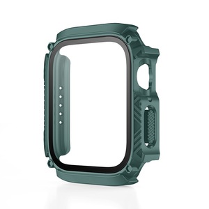 Nevenka Waterproof iWatch Case PC Screen Protector for Apple Watch Series 7/8-OfficialGreen