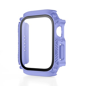 Nevenka Waterproof iWatch Case PC Screen Protector for Apple Watch Series 7/8-Purple