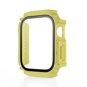 Nevenka Waterproof iWatch Case PC Screen Protector for Apple Watch Series 7/8-Yellow