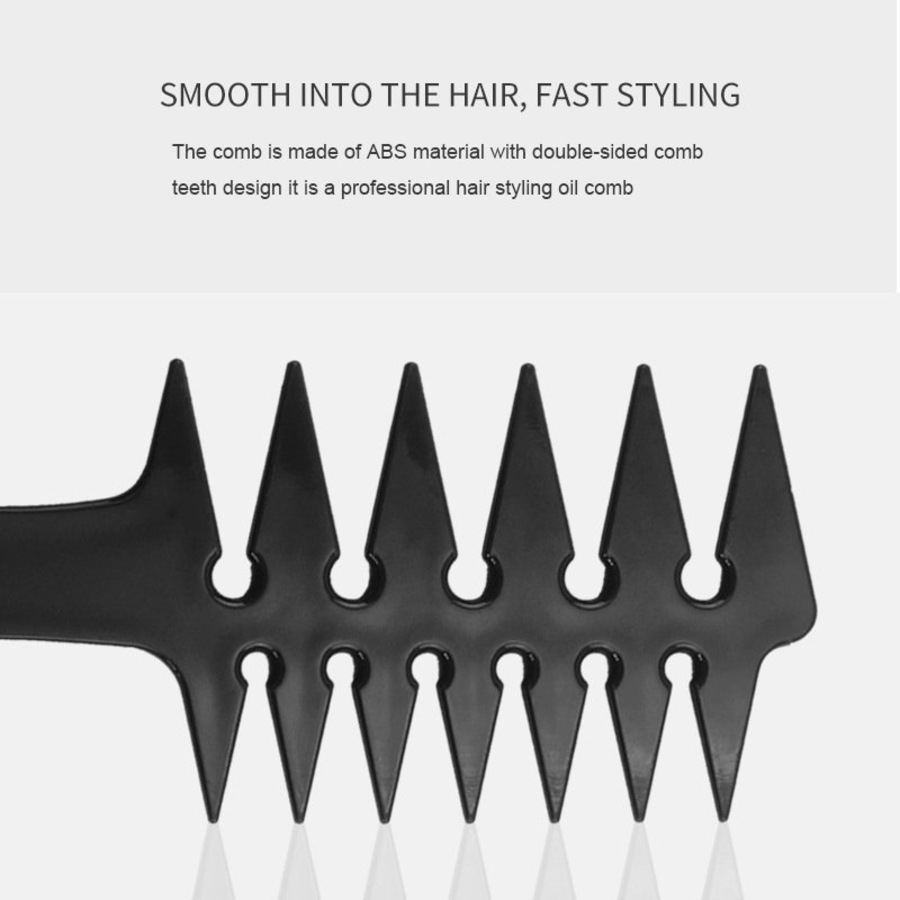 Nevenka Wide Tooth Comb Double Sided for Men Hair Styling Texture Comb-Black