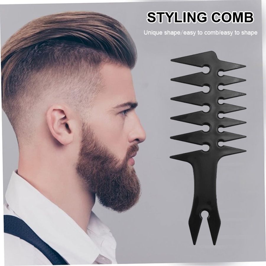 Nevenka Wide Tooth Comb Double Sided for Men Hair Styling Texture Comb-Black
