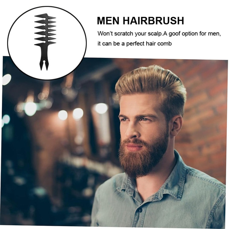 Nevenka Wide Tooth Comb Double Sided for Men Hair Styling Texture Comb-Black