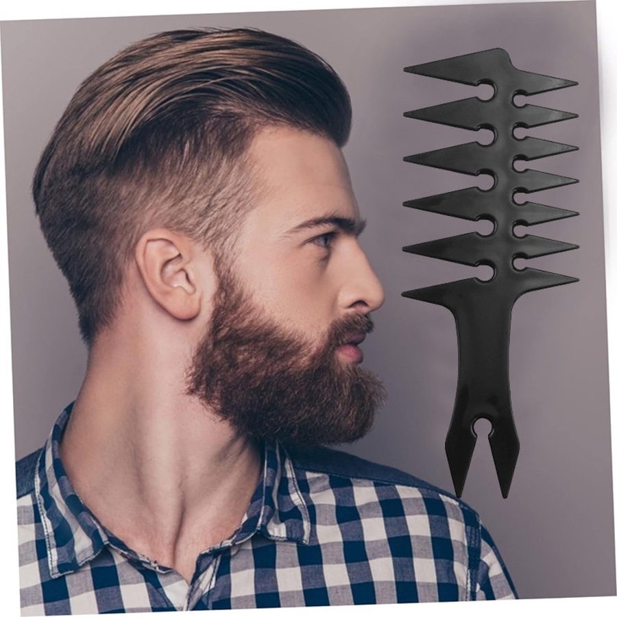 Nevenka Wide Tooth Comb Double Sided for Men Hair Styling Texture Comb-Black