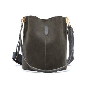 Nevenka Women Bucket Bag Large Capacity Vintage PU Leather Handbag-Grey