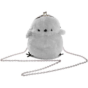 Nevenka Women Cute Chick Plush Crossbody Bag Chic Small Cell Phone Wallet For Girls-LightGrey