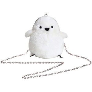 Nevenka Women Cute Chick Plush Crossbody Bag Chic Small Cell Phone Wallet For Girls-White