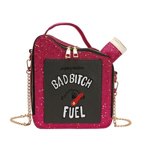 Nevenka Women Fashion Sequin Crossbody Bag Fun Gasoline Handbag-Rose Red