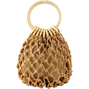 Nevenka Women Mini Handbag Top-handle Bucket Drawstring Woven Bag-Khaki