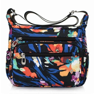 Nevenka Women Nylon Floral Crossbody Bag Multi Pocket Shoulder Bag-Mini Flower