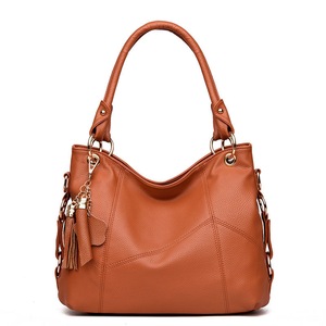 Nevenka Women PU Leather Handbag Large Capacity Satchel With Shoulder Strap-Brown