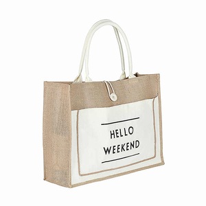 Nevenka Women Simple Flax Tote Bag Big Capacity Shoulder Bag-Hello Weekend-White