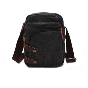 Nevenka Women Small Canvas Crossbody Bag Cell Phone Travel Shoulder Bag-Black