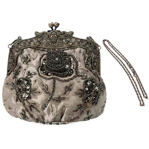 Nevenka Womens Beaded Party Clutch Vintage Rose Purse-Mine Green