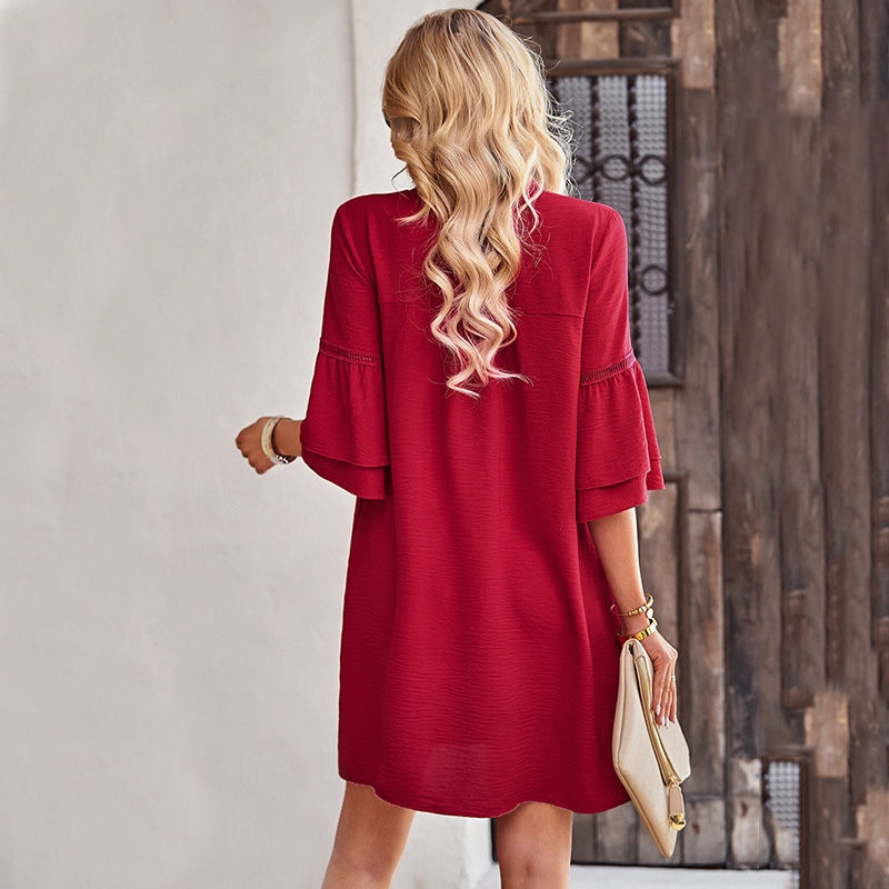 Summer Dresses Dark Red Casual Dress Buy Nevenka Womens Casual V