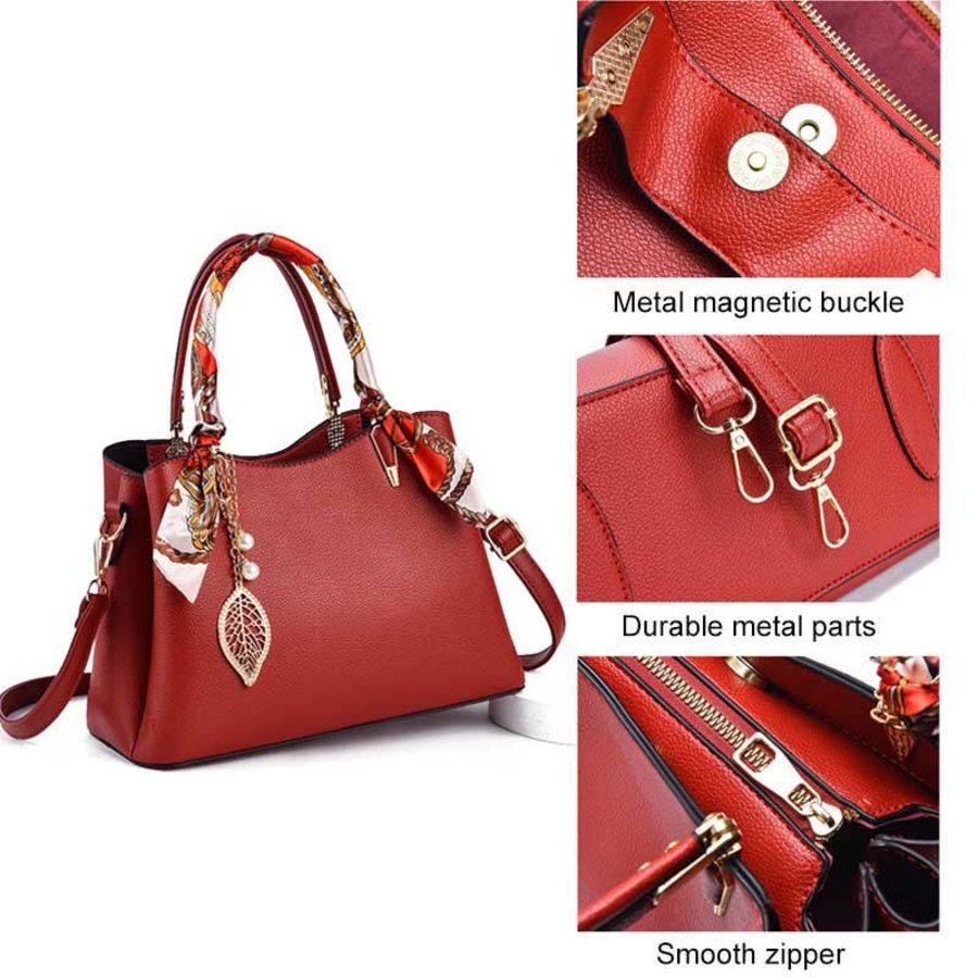 Nevenka Womens Fashion Leather Purses and Handbags Top Handle Satchel Tote Bags-Black